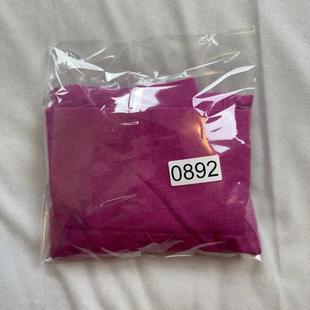 Lululemon In The Flow Crop Leggings Pink Size 4 Athletic Ruched‎